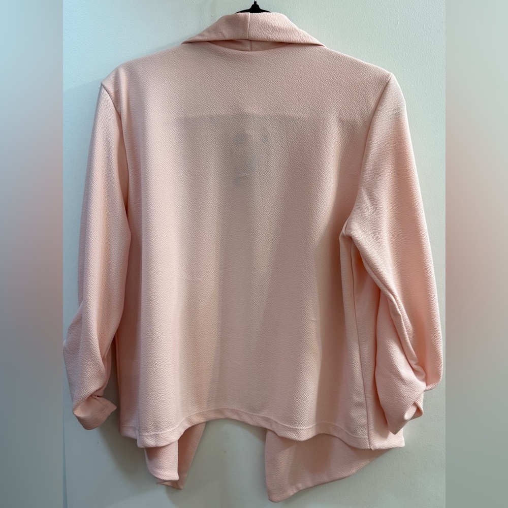🌸 Hybrid & Co. Peach Pink Textured Blazer | Plus Size 1X | NWT - Picture 7 of 11